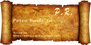 Petre Renáta névjegykártya