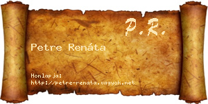 Petre Renáta névjegykártya